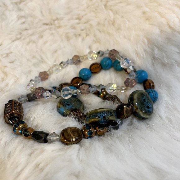 Clear & Brown Crystal Bracelet - Picture 2 of 4